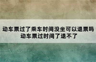 动车票过了乘车时间没坐可以退票吗 动车票过时间了退不了